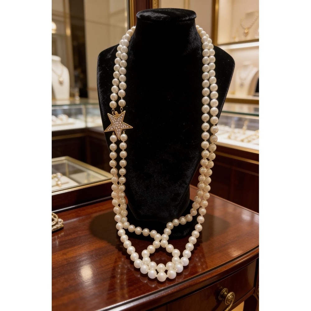 Vintage Joan Rivers 30" double strand and nodded pearls